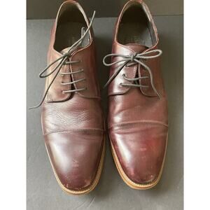Asher Green Genuine Leather Cap Toe Oxfords Lace Up Mens Dress Shoes Size 10